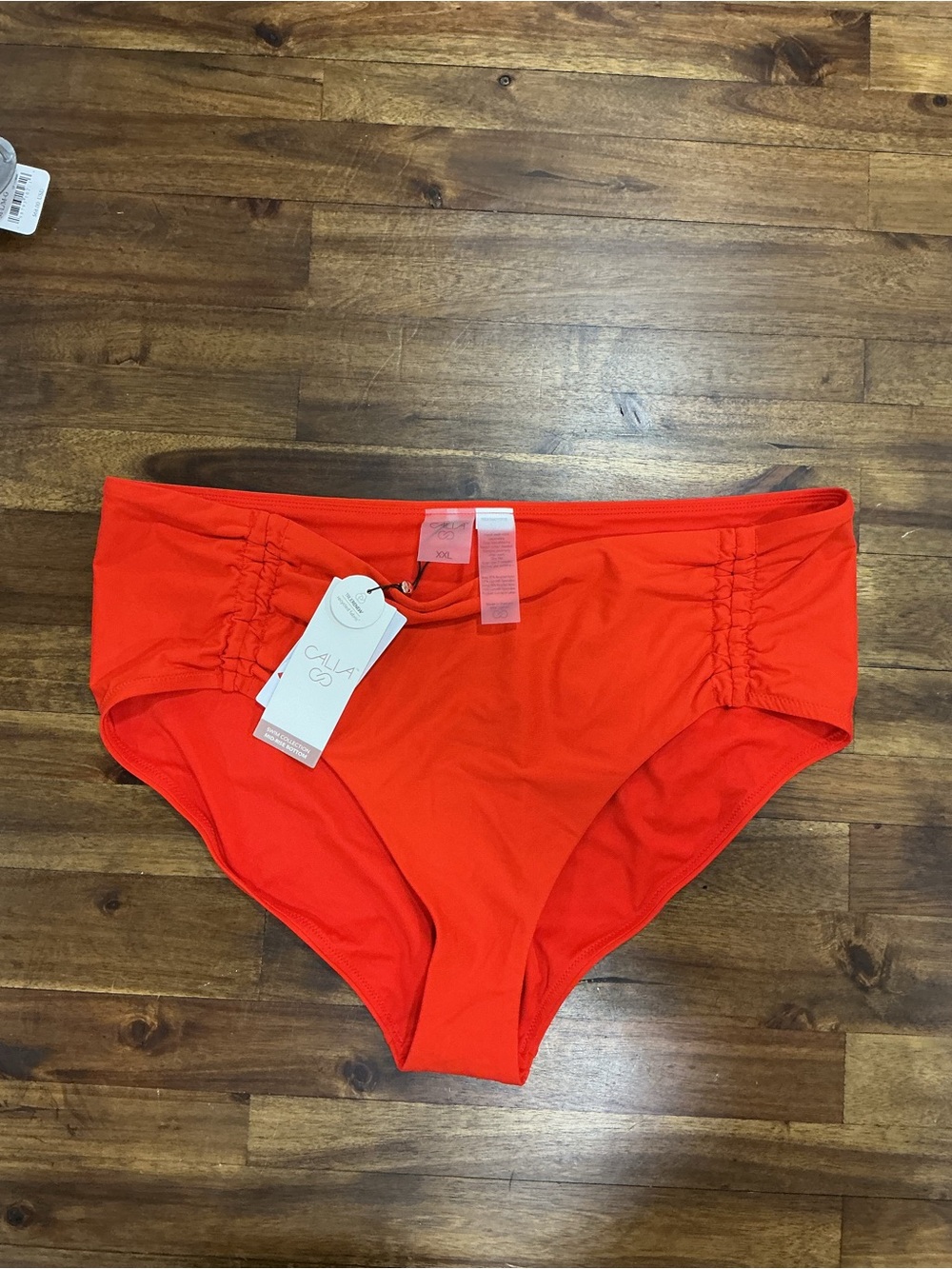 Calia Women’s Adjustable Tie Front Bikini Bottom - Fresh Red (XXL)